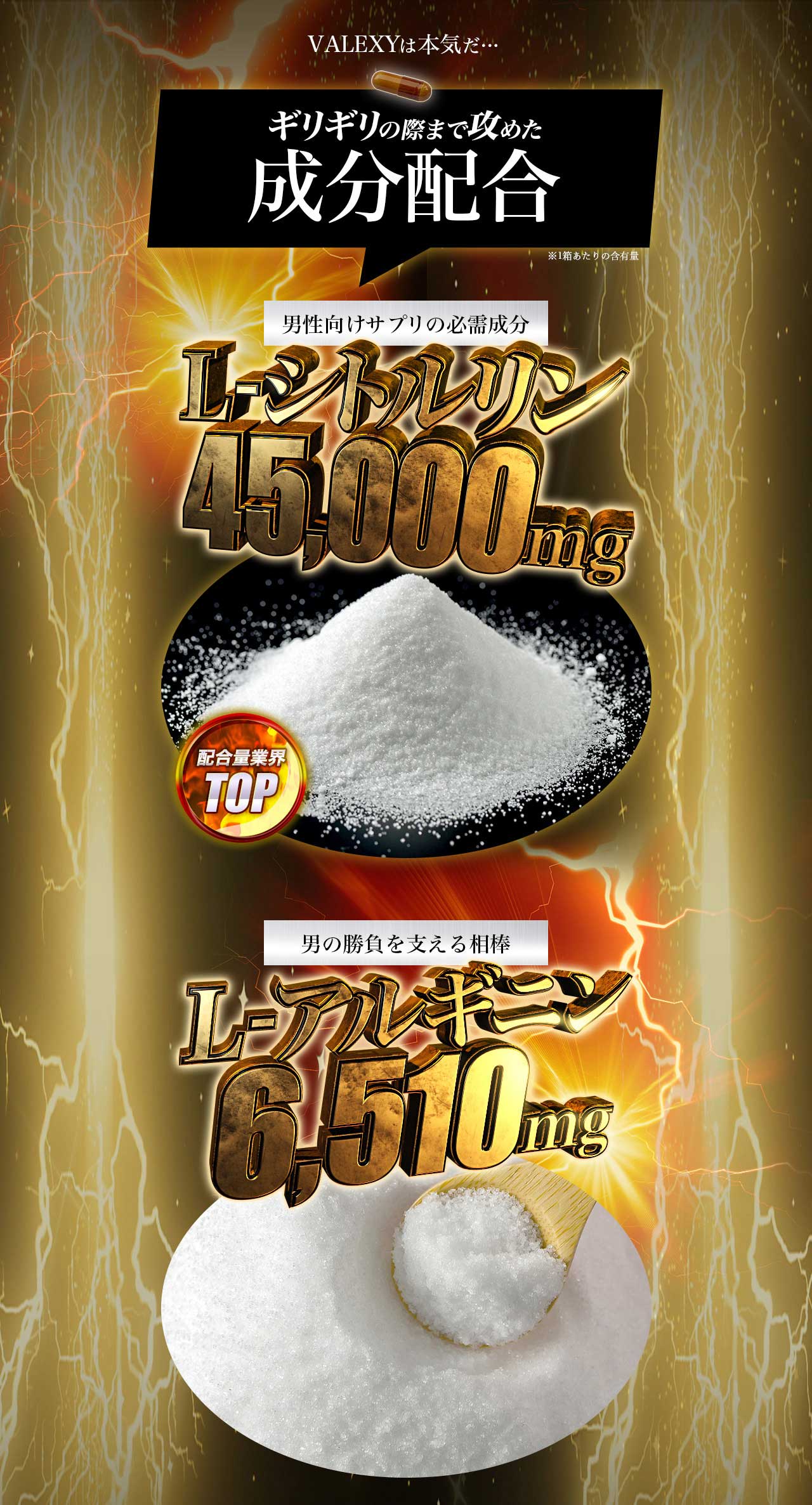 ギリギリの際まで攻めた成分配合